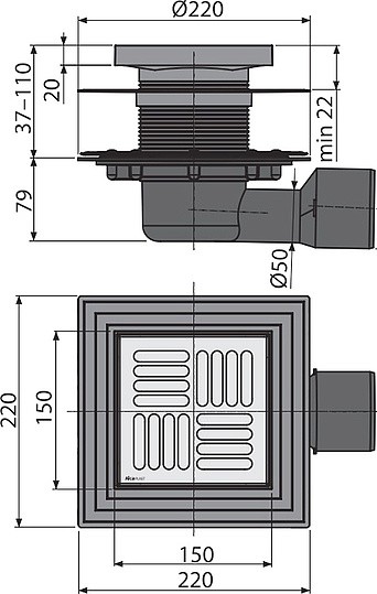 душевой трап alcaplast apv3444