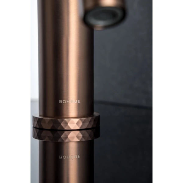 смеситель для раковины boheme stick diamond 121-cb медь матовая