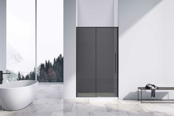 душевая дверь vincea slim-n 110 vds-4sn110cgb профиль черный, стекло тонированное