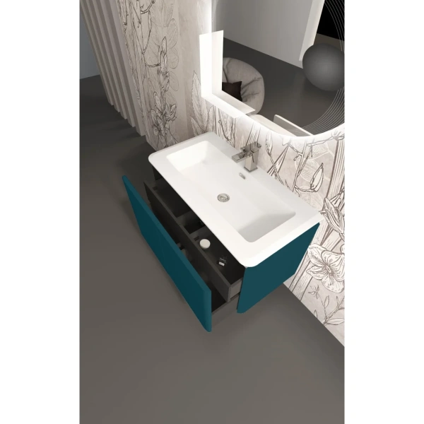 тумба под раковину cezares stylus 94 55228 подвесная blu petrolio
