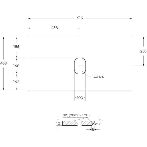 столешница belbagno kep-90-cem-w0 91,6 см, cemento